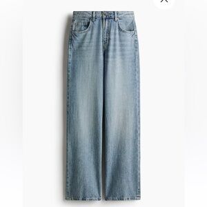 H&M BLEECKER HIGH RISE WIDE LEG JEANS